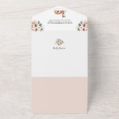 Oh Deer Baby shower Waterverf Floral All In One Uitnodiging (Buitenkant)