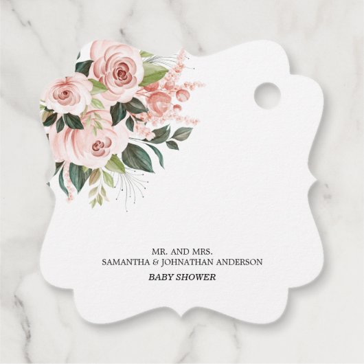 Oh Deer Baby shower Waterverf Floral Bedankjes Labels (Achterkant)