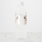 Oh Deer Baby shower Waterverf Roze Floral Waterfles Etiket (Achterkant)