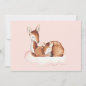 Oh Deer Baby shower Waterverf Roze Glitter Kaart (Achterkant)