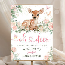 Oh Deer Baby shower Welkom Teken Foam Boards
