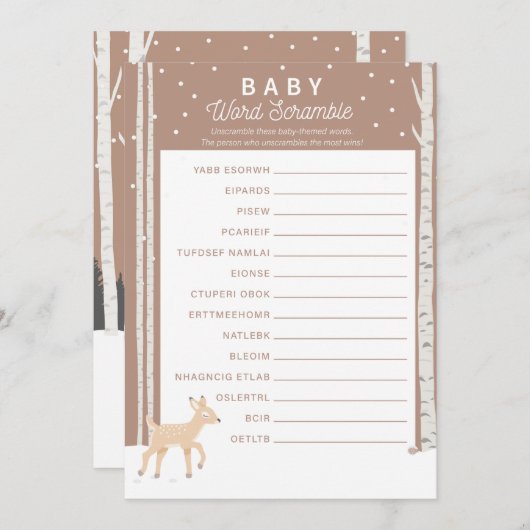 Oh Deer - Baby Word Scramble Programmakaart (Voorkant / Achterkant)