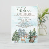 Oh Deer Barly Wait Forest Boy Country Baby shower Kaart (Staand voorkant)