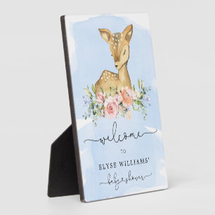 Oh Deer Blue Baby shower Welkomstbord Fotoplaat