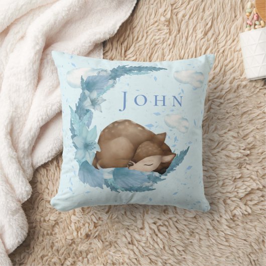 Oh, Deer & Blue Clouds Dust Baby Nursery Kussen (Deken)