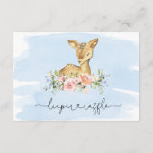 Oh Deer Blue Diaper Raffle Ticket Enclosure Kaart (Achterkant)