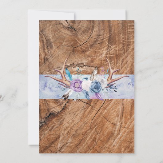 Oh Deer Boho Gender Neutral Baby shower Uitnodigin Kaart (Achterkant)