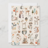 Oh Deer Boho Woodland Animals Girl Baby shower Kaart (Achterkant)