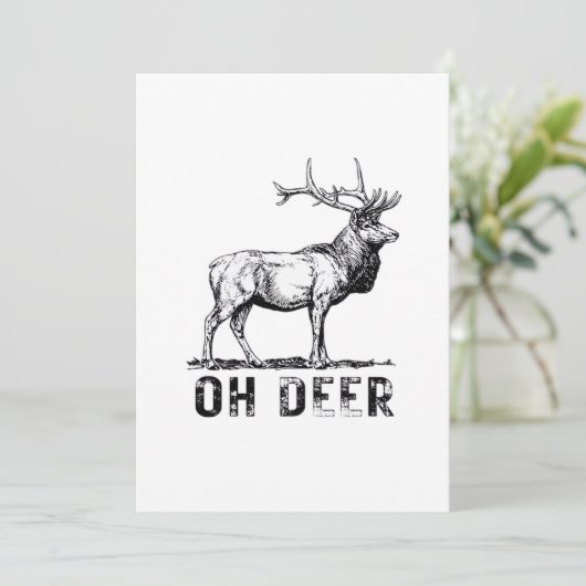 Oh Deer Bold Graphic Expression Feestdagenkaart (Staand voorkant)