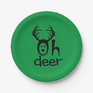Oh Deer - Borden voor kerstfeestjes Papieren Bordje