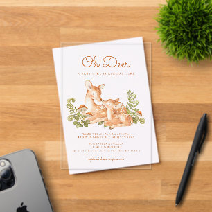 Oh Deer Bosland Bos Baby Shower Acryl Uitnodigingen
