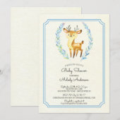 Oh Deer Boys Baby shower Baby Uitnodiging (Voorkant / Achterkant)