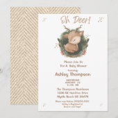 Oh Deer Boys Baby shower Uitnodiging (Voorkant / Achterkant)