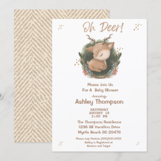 Oh Deer Boys Baby shower Uitnodiging