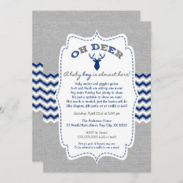 Oh Deer Buck Baby Sprinkle invite, vooraan gericht Kaart