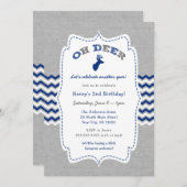 Oh Deer Buck Boy Verjaardagsfeest Uitnodiging (Voorkant / Achterkant)