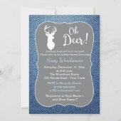 Oh Deer Buck Gray en Denim Boy Baby shower Kaart (Voorkant)