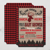 Oh Deer Buffalo Pset Baby shower Uitnodiging (Voorkant / Achterkant)
