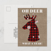 Oh Deer Buffalo Pset Snowflake Burlap Kerstmis Feestdagenkaart (Voorkant / Achterkant)