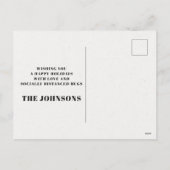 Oh Deer Buffalo Pset Snowflake Burlap Kerstmis Feestdagenkaart (Achterkant)