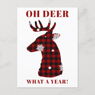 Oh Deer Buffalo Pset Snowflake Kerstkerst Feestdagenkaart