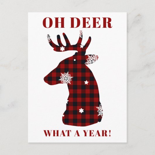 Oh Deer Buffalo Pset Snowflake Kerstkerst Feestdagenkaart (Voorkant)