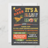 Oh Deer Chalkboard Camo Baby shower Uitnodiging (Voorkant)