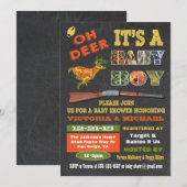 Oh Deer Chalkboard Camo Baby shower Uitnodiging (Voorkant / Achterkant)