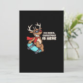 Oh Deer Christmas Celebration Holiday Design Feestdagenkaart (Staand voorkant)