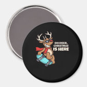 Oh Deer Christmas Celebration Holiday Design  Magneet (Voorkant / Achterkant)
