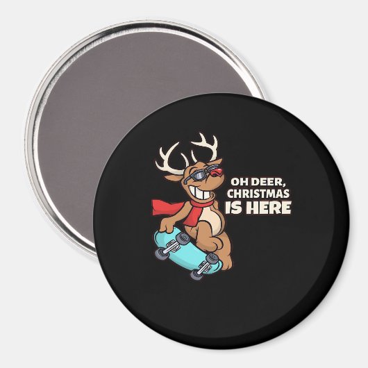 Oh Deer Christmas Celebration Holiday Design  Magneet (Voorkant / Achterkant)