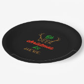 Oh Deer Christmas Celebration Holiday Design Papieren Bordje (Gekanteld)