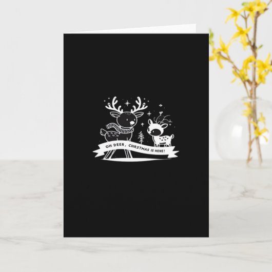 Oh Deer Christmas Celebration Holiday Style  Kaart (Gele Bloem)