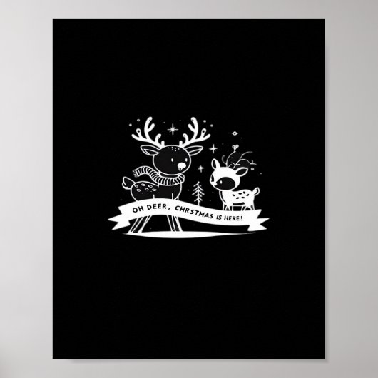 Oh Deer Christmas Celebration Holiday Style Poster (Voorkant)