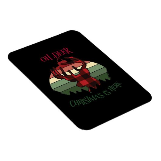 Oh Deer Christmas Is Here Joyful Aesthetic  Magneet (Rechterzijde)
