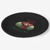 Oh Deer Christmas Is Here Joyful Aesthetic Papieren Bordje (Gekanteld)