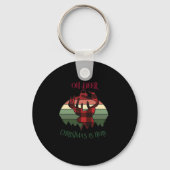 Oh Deer Christmas Is Here Joyful Aesthetic Sleutelhanger (Voorkant)