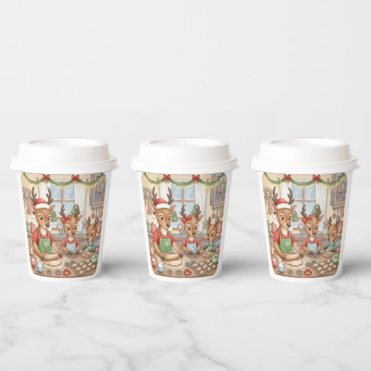 Oh Deer, Christmas Is Here! Paper Cups Papieren Bekers (Multi)