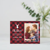 Oh Deer Christmas Is Here Red Buffalo Foto Briefkaart (Staand voorkant)