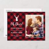 Oh Deer Christmas Is Here Red Buffalo Foto Briefkaart (Voorkant / Achterkant)