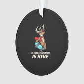 Oh Deer Christmas Is Here Skateboarding Deer Graph Ornament (voorkant)