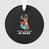 Oh Deer Christmas Is Here Skateboarding Deer Graph Ornament (voorkant)
