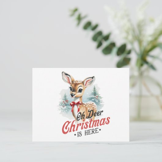 Oh Deer Christmas is hier Briefkaart (Staand voorkant)