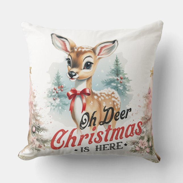 Oh Deer Christmas is hier Sierkussen (Voorkant)