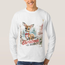Oh Deer Christmas is hier Tshirt met lange mouwen