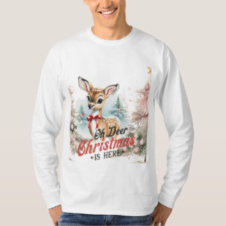 Oh Deer Christmas is hier Tshirt met lange mouwen