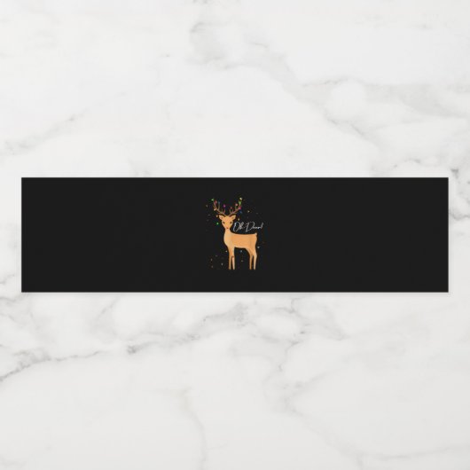 Oh Deer Christmas Light Pajama Cute Reindeer Holid Waterfles Etiket (Enkel label)