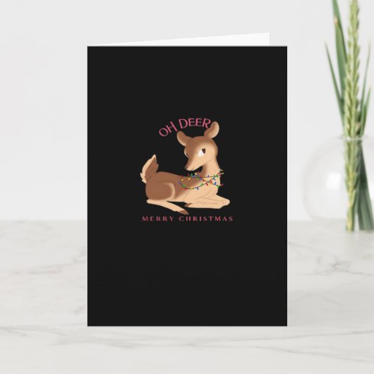 Oh Deer Christmas Modern Design Kaart (Voorkant)