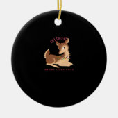 Oh Deer Christmas Modern Design Keramisch Ornament (Voorkant)