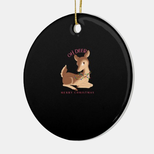 Oh Deer Christmas Modern Design Keramisch Ornament (Links)